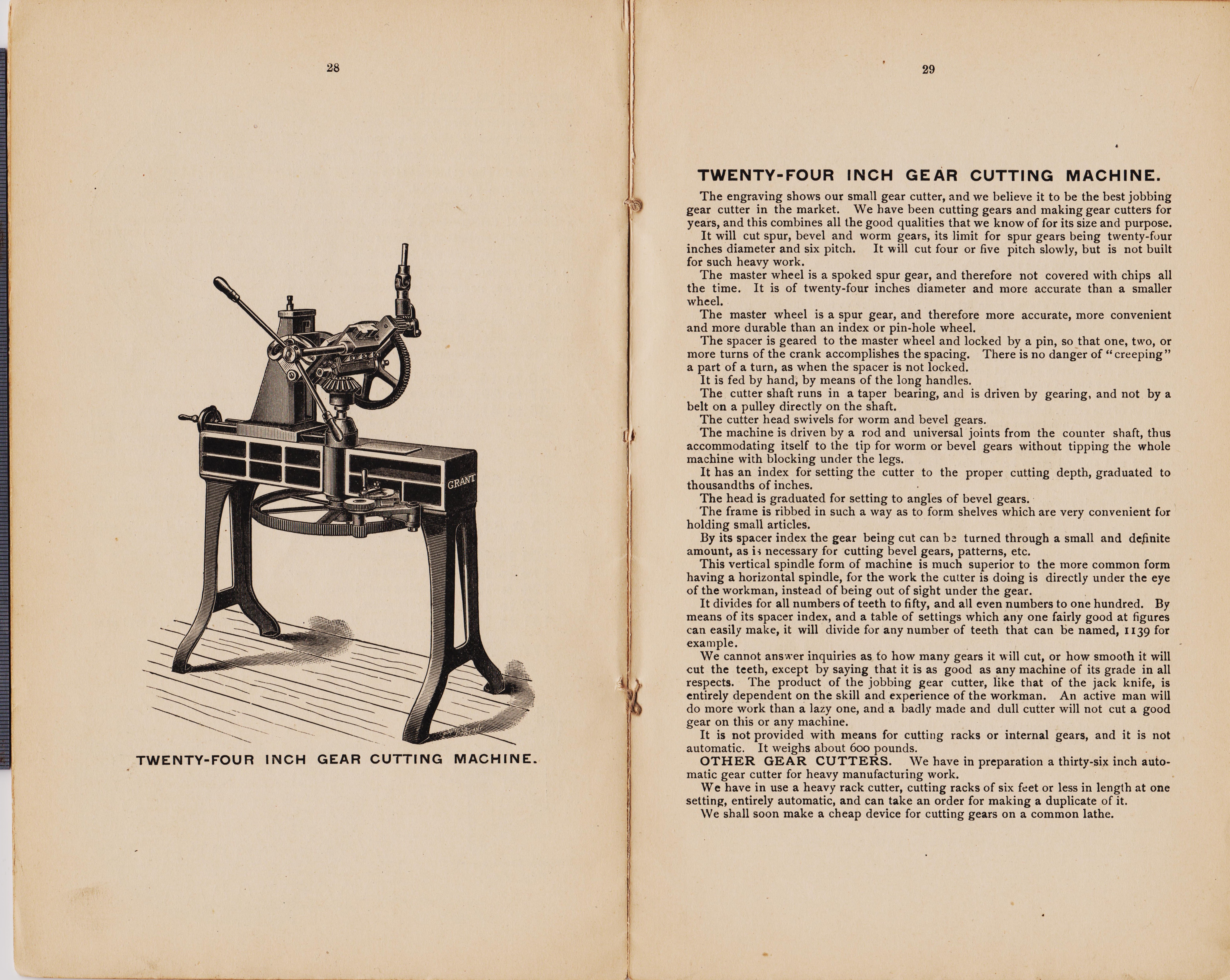 http://antiquemachinery.com/images-2020/Grants-Gear-Book-Lexington-Gear-Works-1892-page-28-29-An-24-inch-Gear-Cuttting-Machine-Grant-simular-to-Winton.jpg