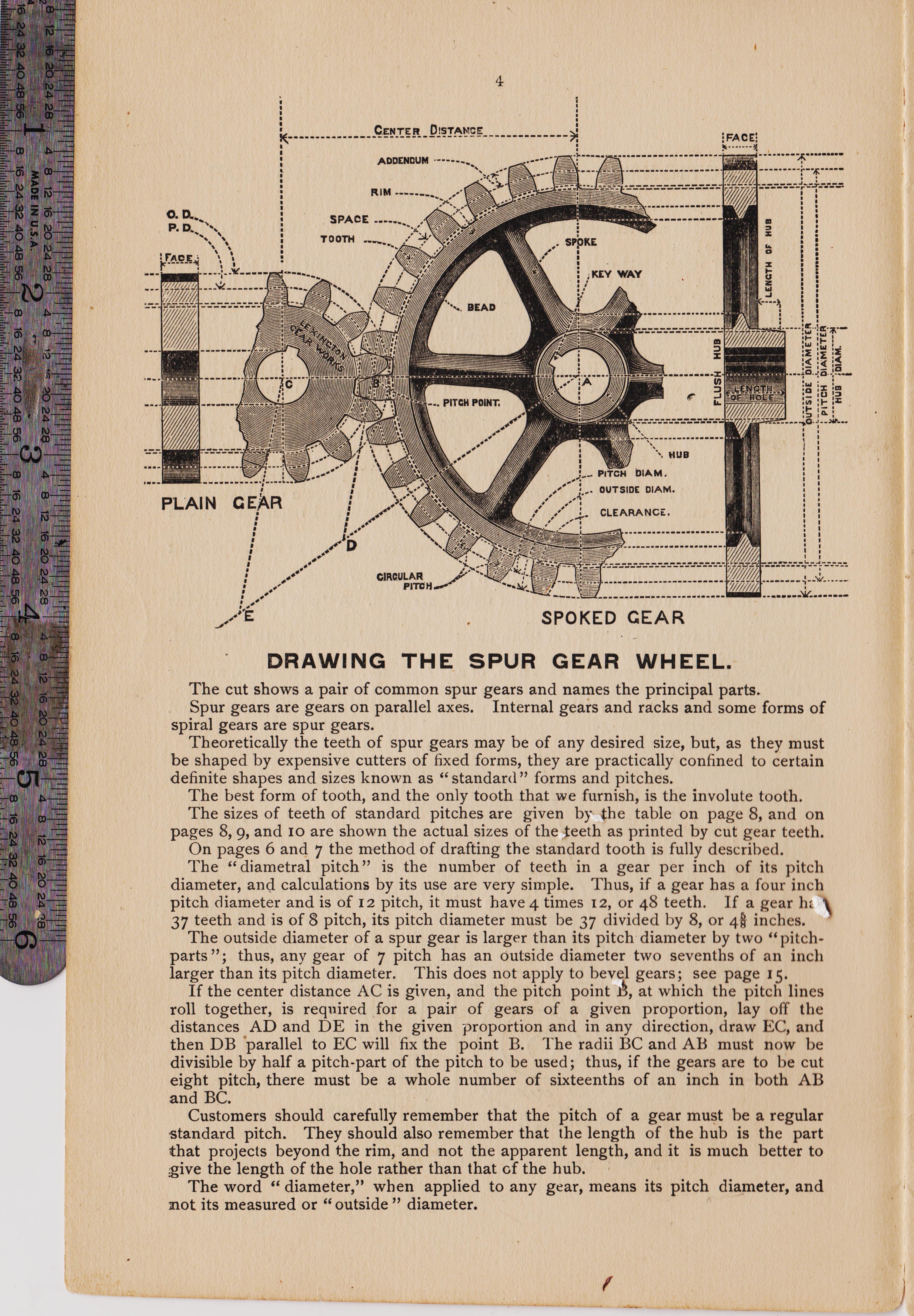 http://antiquemachinery.com/images-2020/Grants-Gear-Book-Lexington-Gear-Works-1892-page-4-Drawing-the-involute-Standard-spur-gear-set.jpg