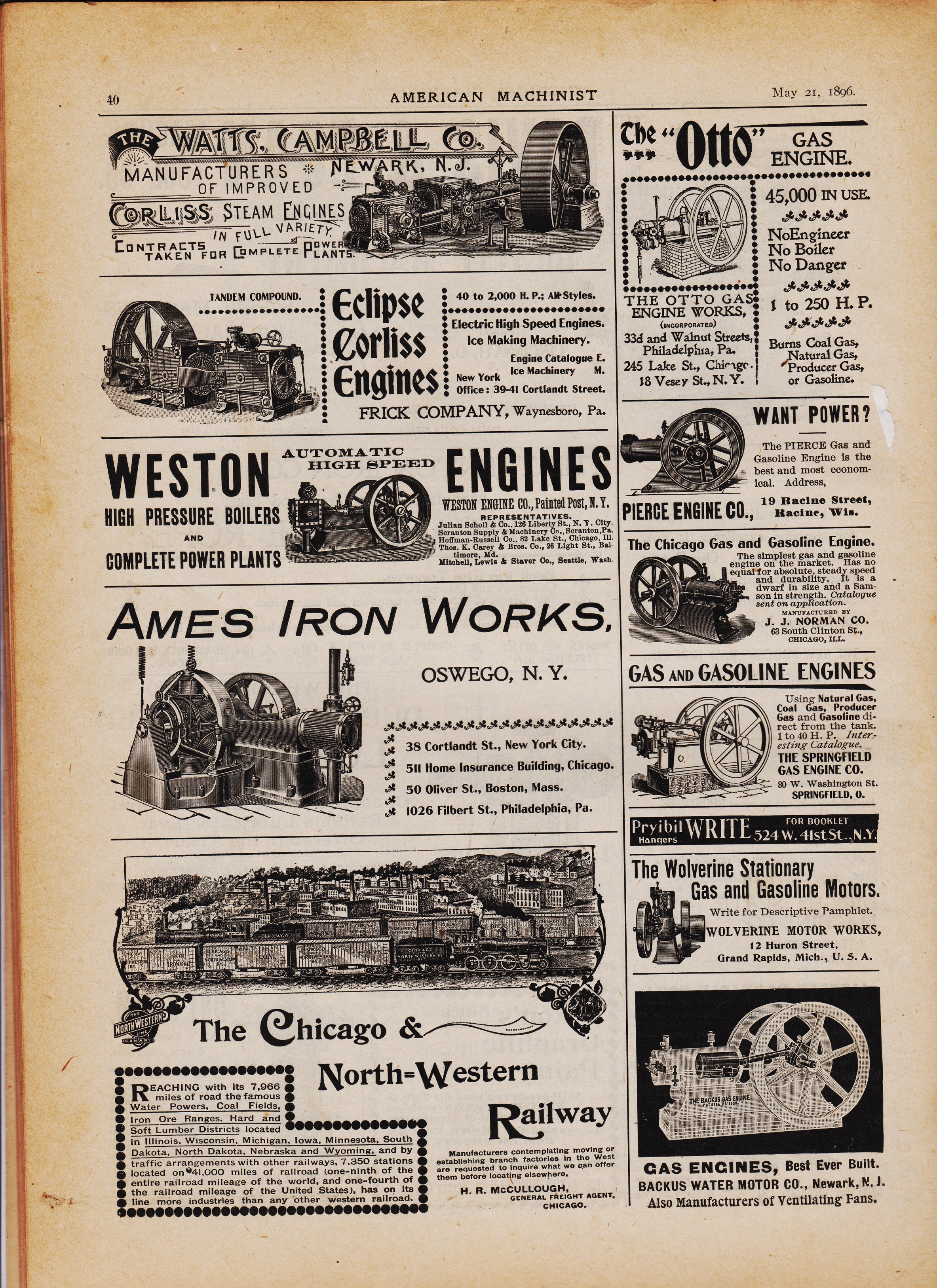 https://antiquemachinery.com/images-1896/American-Machinist-Feb-12-1887-May-1-pg-40-Gas-Engines-Bacus-Springfield-Pierce-want-power-Elipse-Watts-Campbell-Steam-engine-Weston-Otto-Gas-Engine-Works-50per.jpg 
