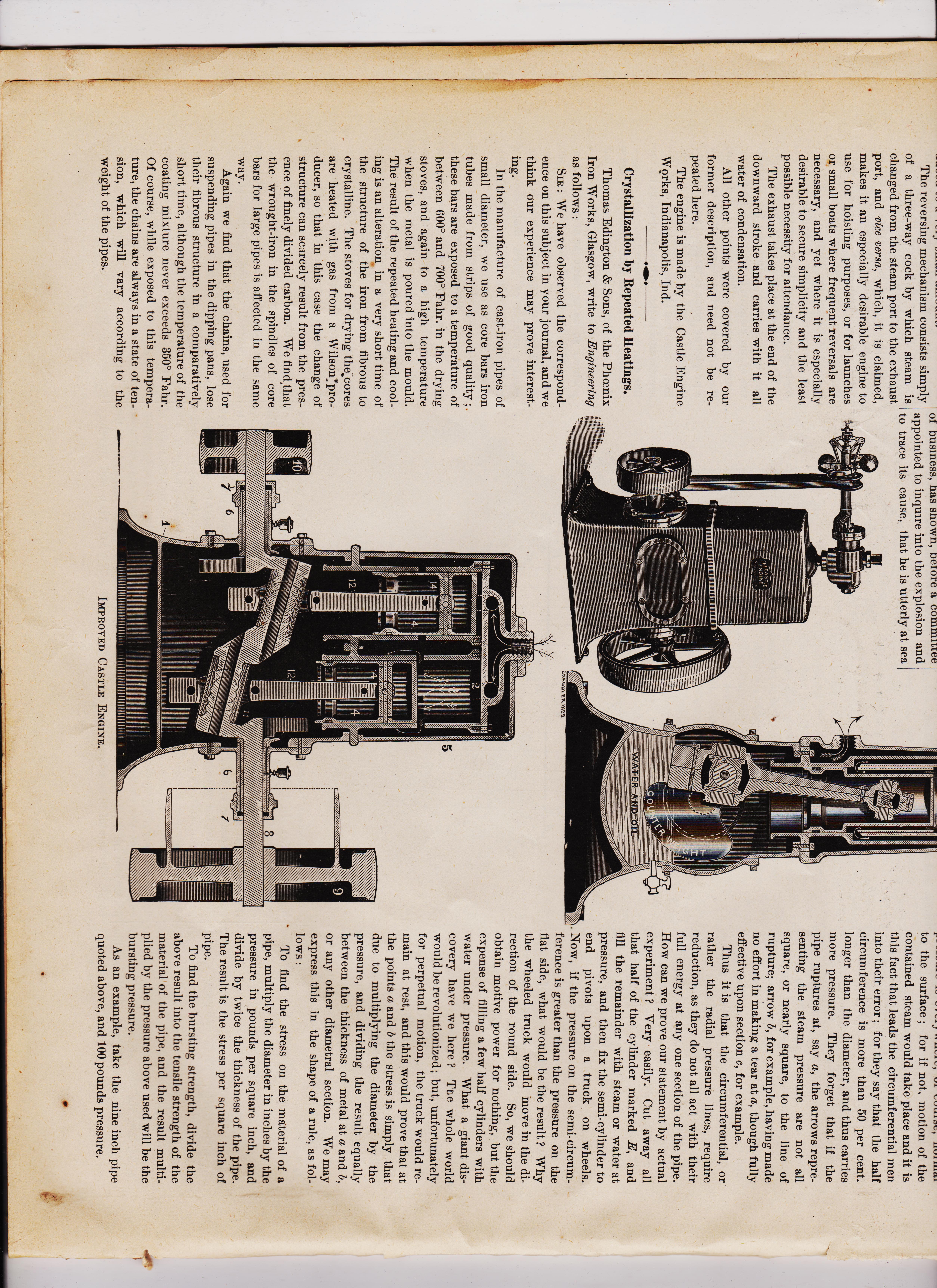 https://antiquemachinery.com/images-American-Machinist-Dec-17-1887/American-Machinist-Dec-17-1887-pg-4-bot-Improved-Castle-Engine-Resistance-to-Bursting-Pressure-of-cylidrical-Structures-Crystaliation-by-Repeated-Heating.jpeg