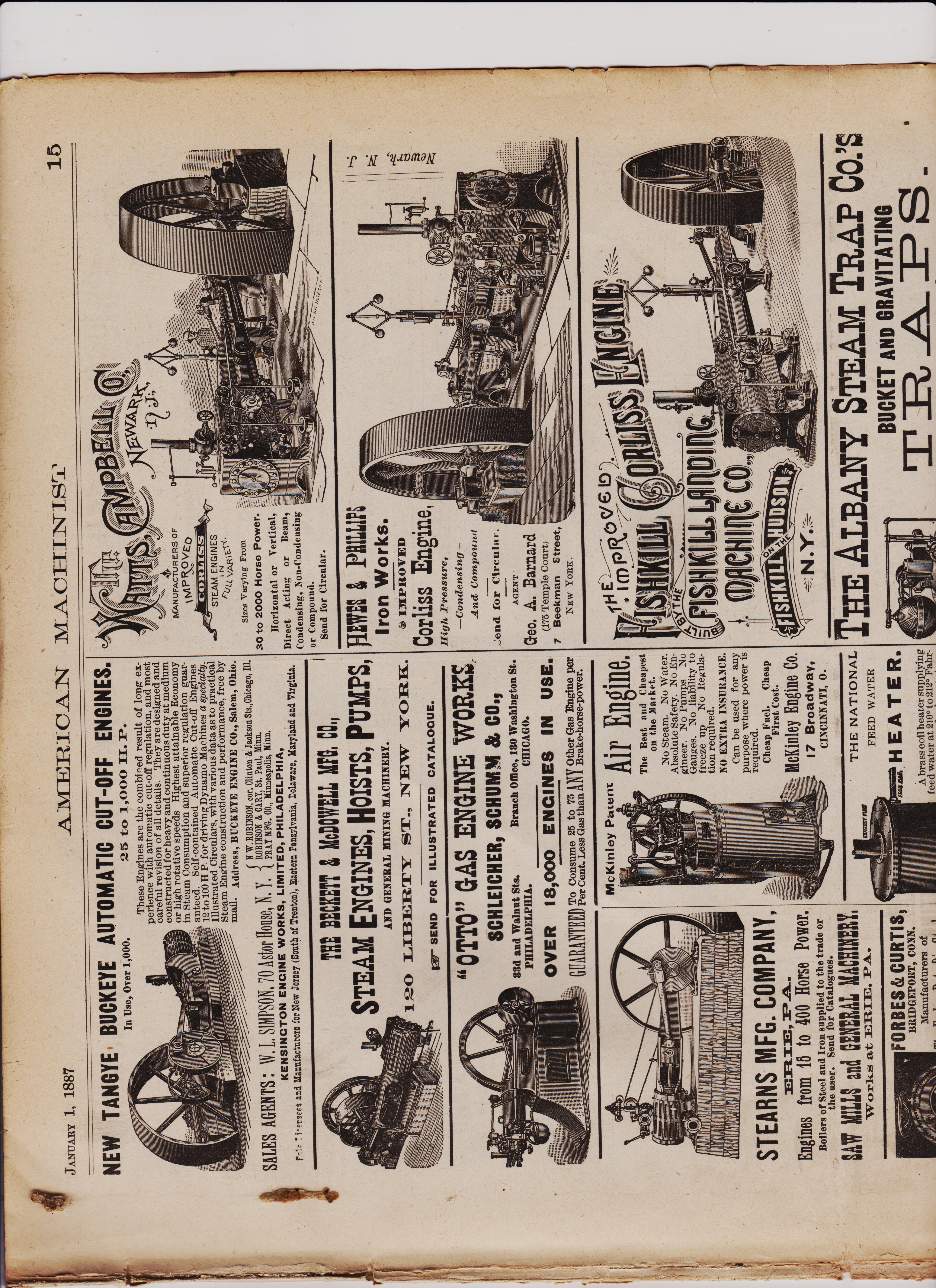 https://antiquemachinery.com/images-American-Machinist-Jan-1-1887/American-Machinist-Jan-1-1887-pg-15-top-Tange-buckeye-Watts-Cambel-Co-Hews-and-Phillips-Fichkill-Coreless-Engine-Otto-Gas-Engine-Works-F-B-A-Belden-Skinner-Steam-Engine-co-Harrisburg-Car-Mfg-Co-Stearns.jpeg
