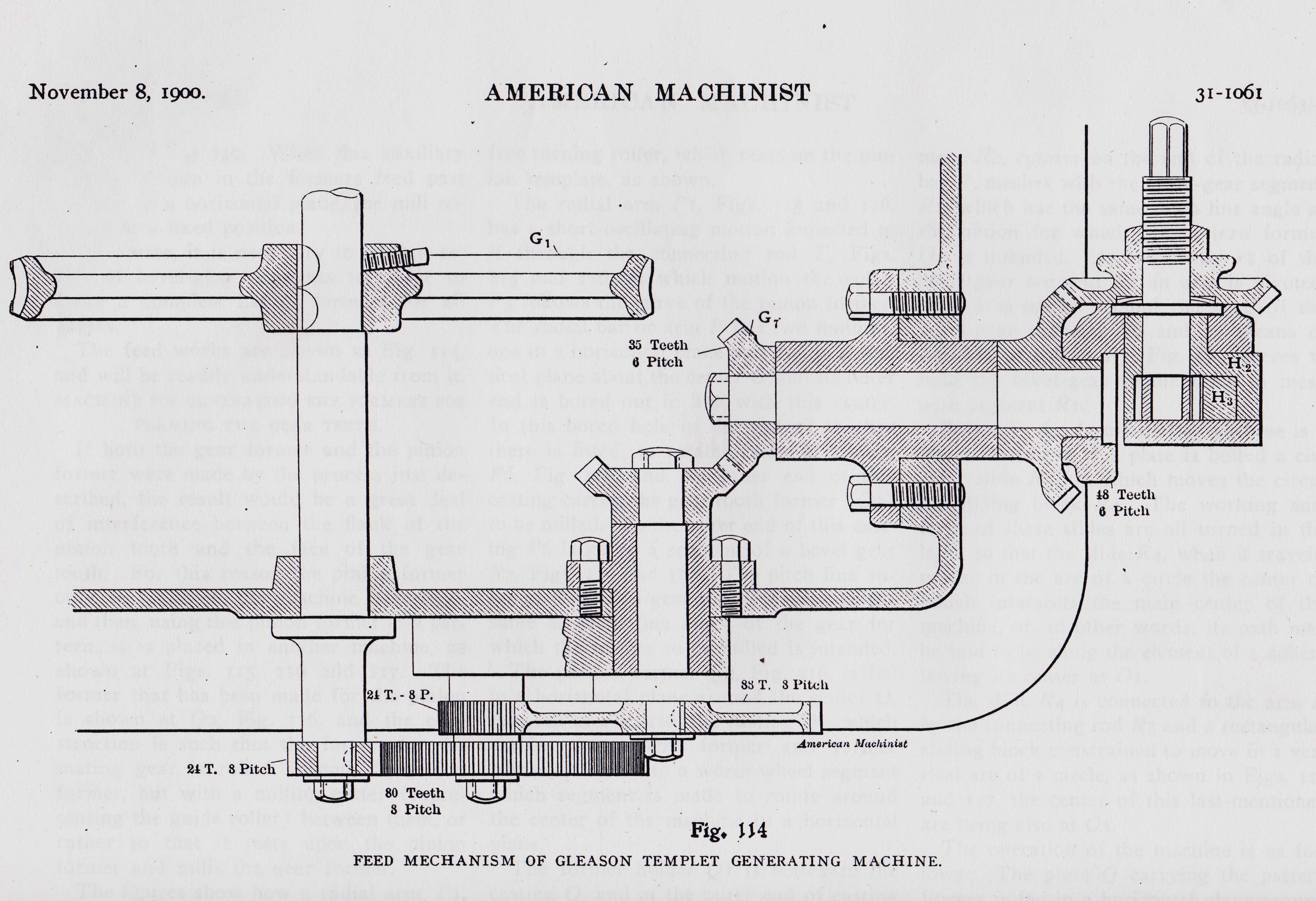https://antiquemachinery.com/images-American-Machinist-Nov-8-1900-bot-The-Gleason-Bevel-Gear-Toot-Planer/American-Machinist-Nov-8-1900-pg-31-1061-top-Line-drawing-of-the-machine-internal-gears-work-are-cut-how-the-machine-works-Feed-Mechanism-Gleason-Templet-Bevel-Pinion-Tooth-Generating-Machine.jpeg